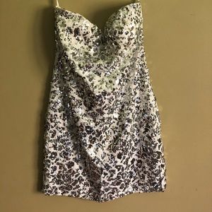 Sequin silver and white dress